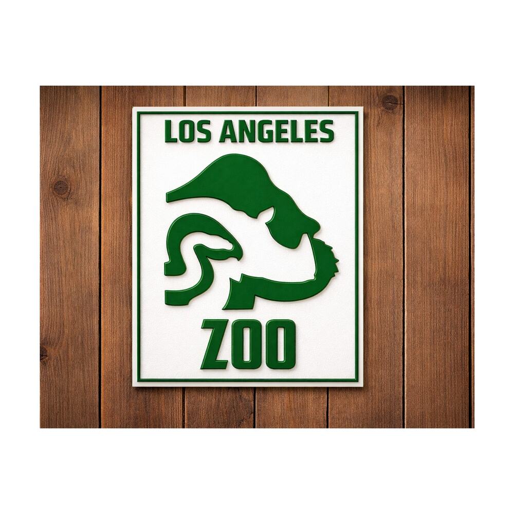 Los Angeles Zoo Sign LA California Animal Logo Snake Rhino Gorilla